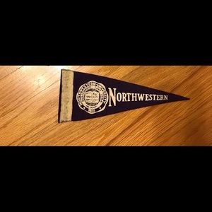 Vintage Northwestern University felt travel pennant